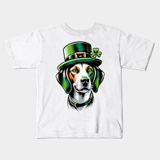 American Foxhound Portrait for Saint Patrick's Day Kids T-Shirt